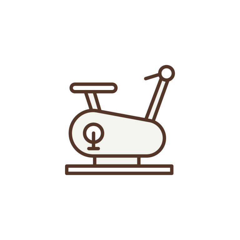 Outline icon of a stationary exercise bike on a plain white background.